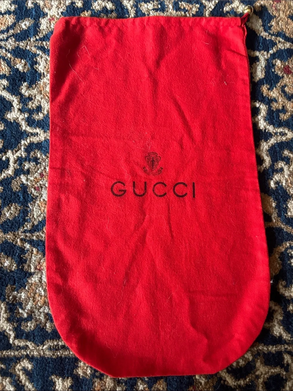 Gucci Red Logo Drawstring Dust Bag
